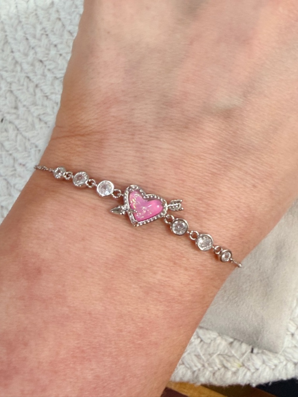 Ari Heart Arrow Silver Tennis Bracelet - NEW✨